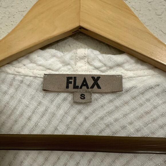 FLAX 100% Linen Draping Caper Lily Tattersall Jacket Top in White - Picture 6 of 10